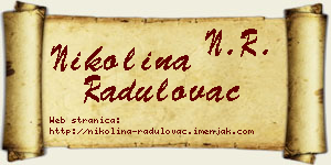 Nikolina Radulovac vizit kartica